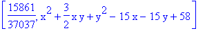 [15861/37037, x^2+3/2*x*y+y^2-15*x-15*y+58]